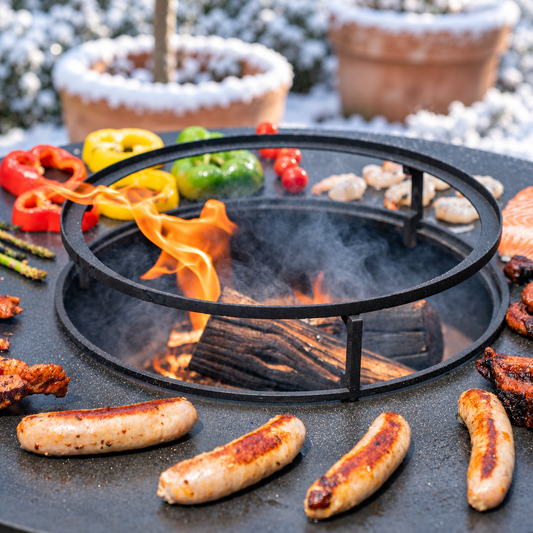 BBQ Plancha Wok Ring bas — ambiance hivernale