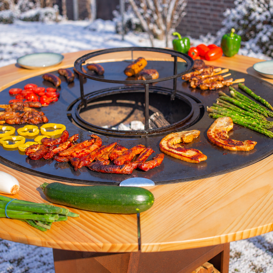 BBQ Plancha Mesa 100cm — ambiance hivernale