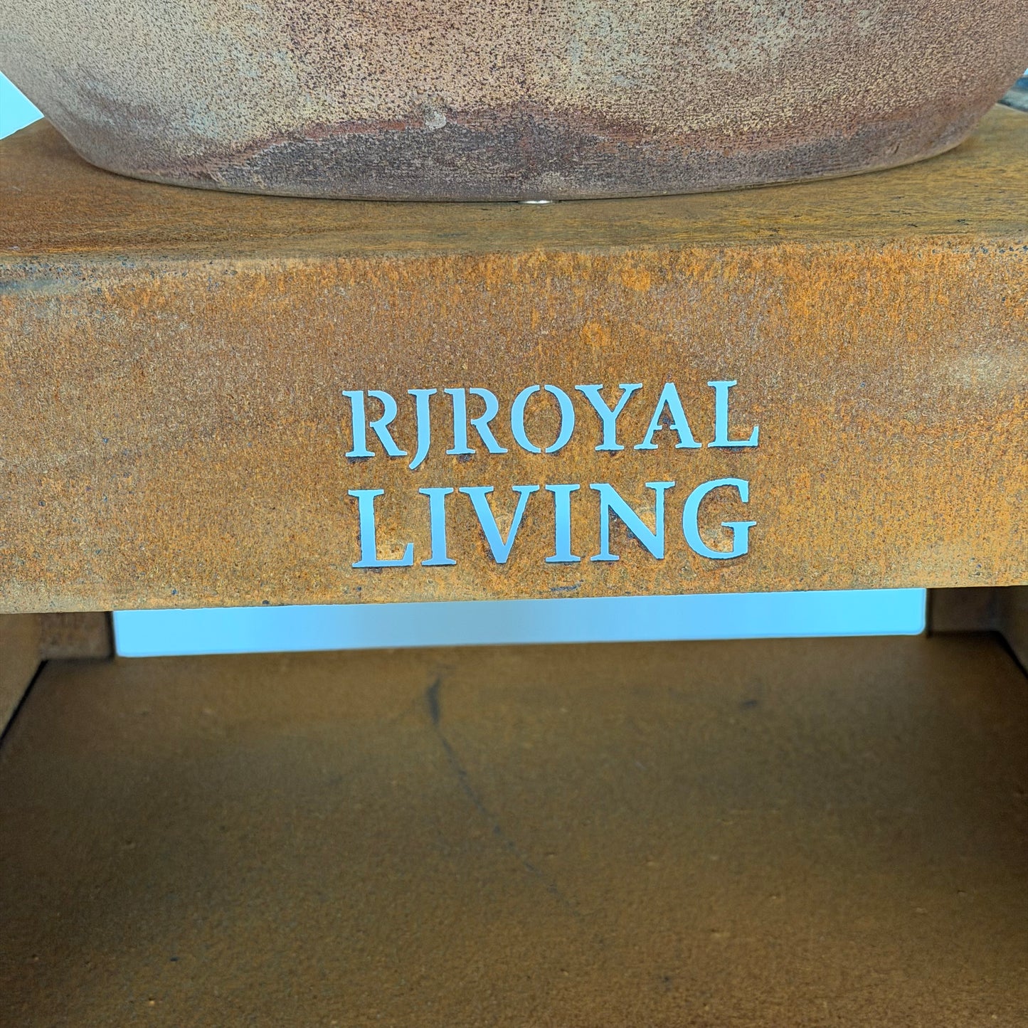 BBQ Plancha Grill Maestro Ø70cm Acier Corten - Avec grandes roues et compartiment à bois