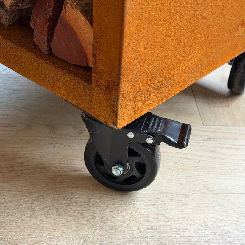 Barbecue Plancha Grill Maestro XXL Ø80cm Acier Corten - Avec tisonnier et rangement pour le bois