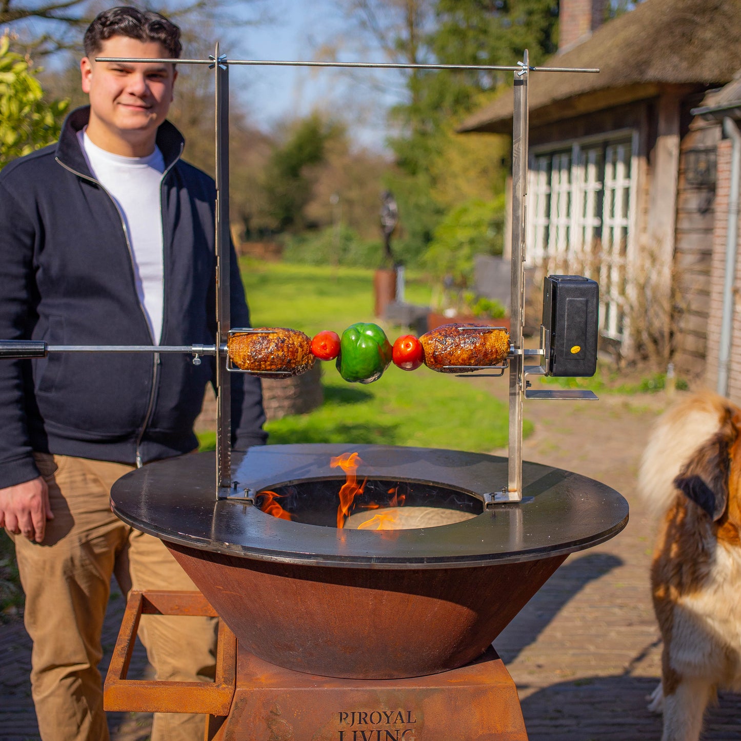 BBQ Plancha rôtissoire set avec moteur (acier inoxydable 304)