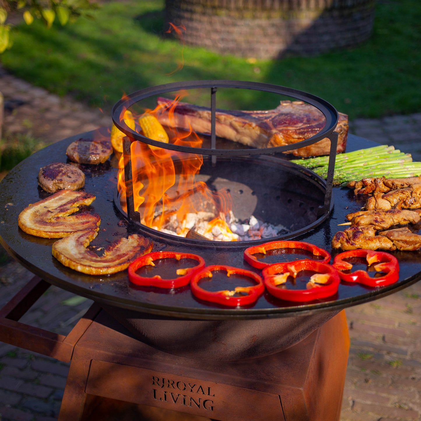 BBQ Plancha Grill Maestro Smokeless XXL Ø80 cm en acier corten - Plancha sans fumée