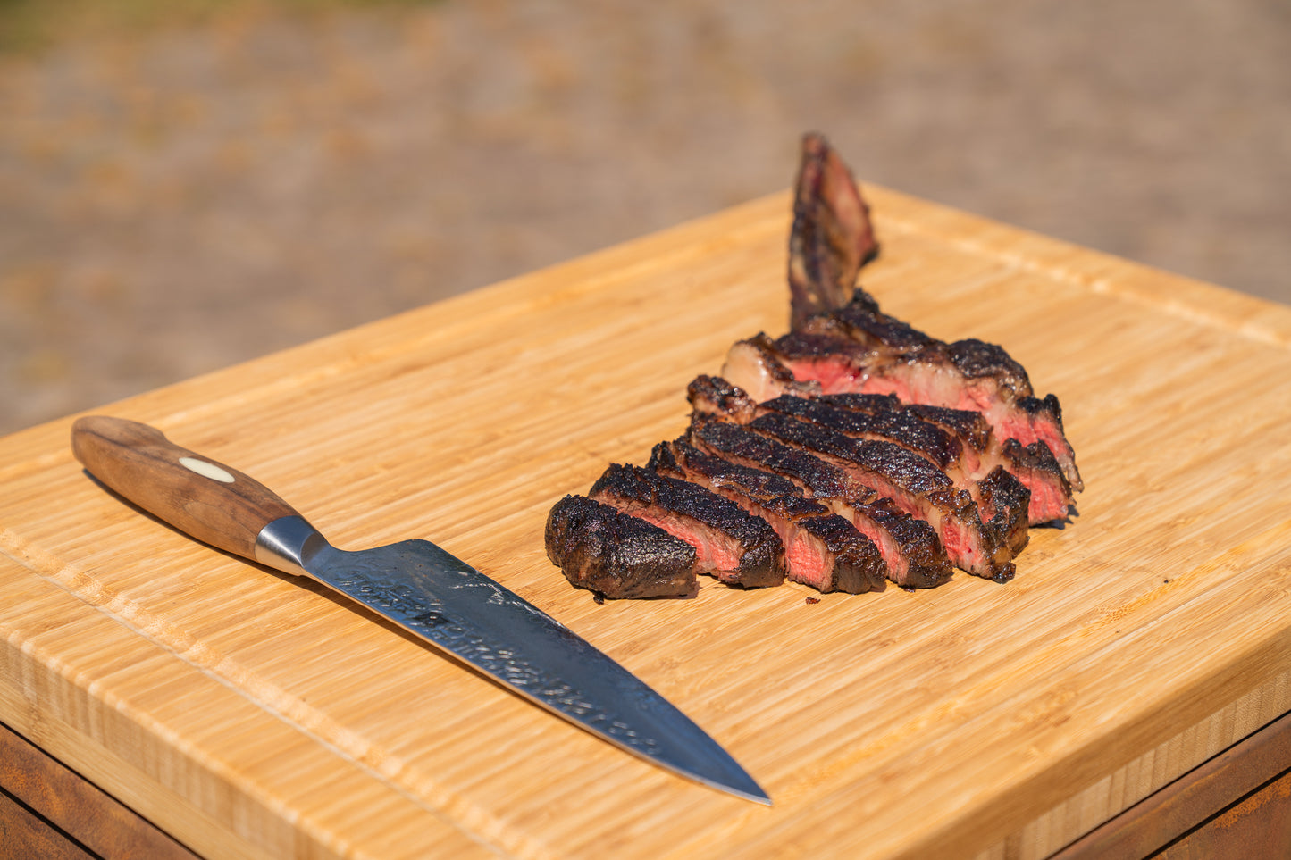 Table Plancha BBQ - Tabla Cortar Acier Corten - Avec Planche à découper