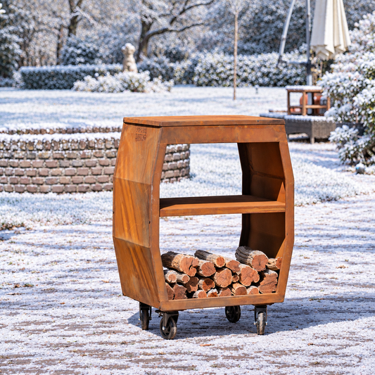 Table Plancha BBQ - Tabla Cortar Acier Corten - Sans Planche à découper — ambiance hivernale